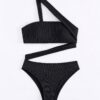 SHEIN Sexy Hollow Out One-Shoulder Monokini Swimsuit