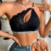 SHEIN Sexy Off-Shoulder Lace Patchwork Bra