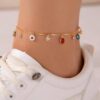 SHEIN imoli 1pc Fashionable Doughnut & Rhinestone Charm Anklet