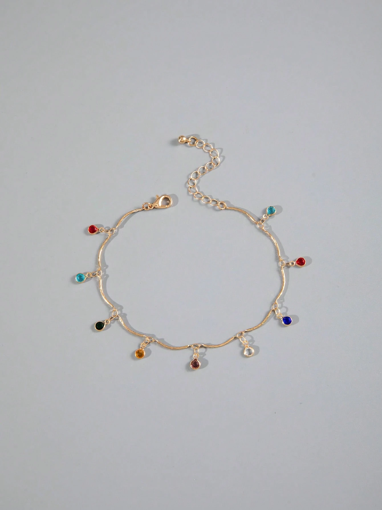 SHEIN imoli 1pc Fashionable Doughnut & Rhinestone Charm Anklet