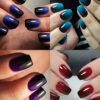 SHEIN Short Square Gradient Design Press On Nails