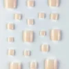SHEIN 96 PCS /1SET- Red White Nude And French White Border Toenails Fake Toe Nails