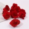 SHEIN 10pcs Romantic Red Fabric Rose Hair Clips