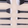 SHEIN 10pcs/Set Portable Travel Makeup Eyeshadow Brush Kit, Black