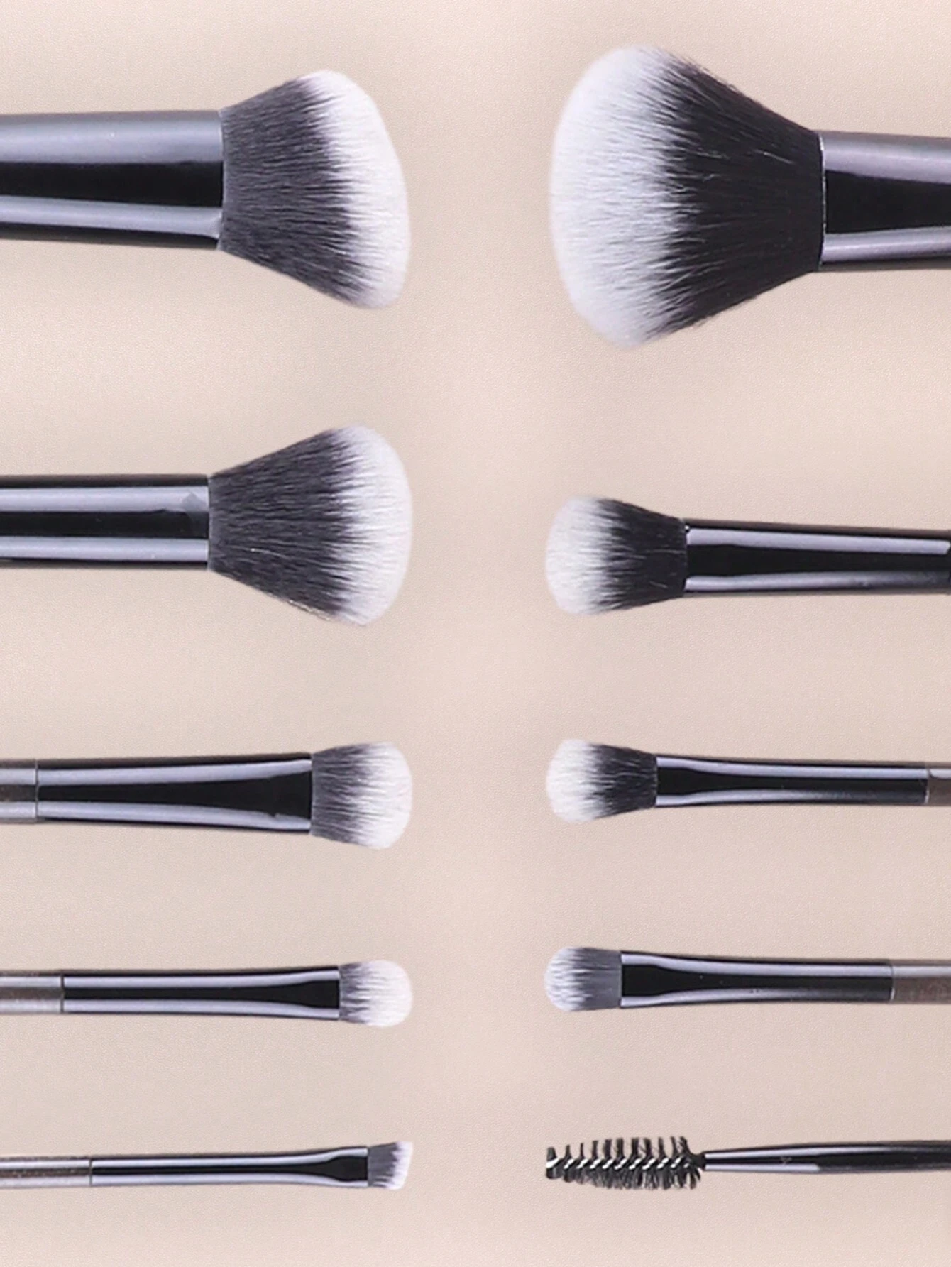 SHEIN 10pcs/Set Portable Travel Makeup Eyeshadow Brush Kit, Black