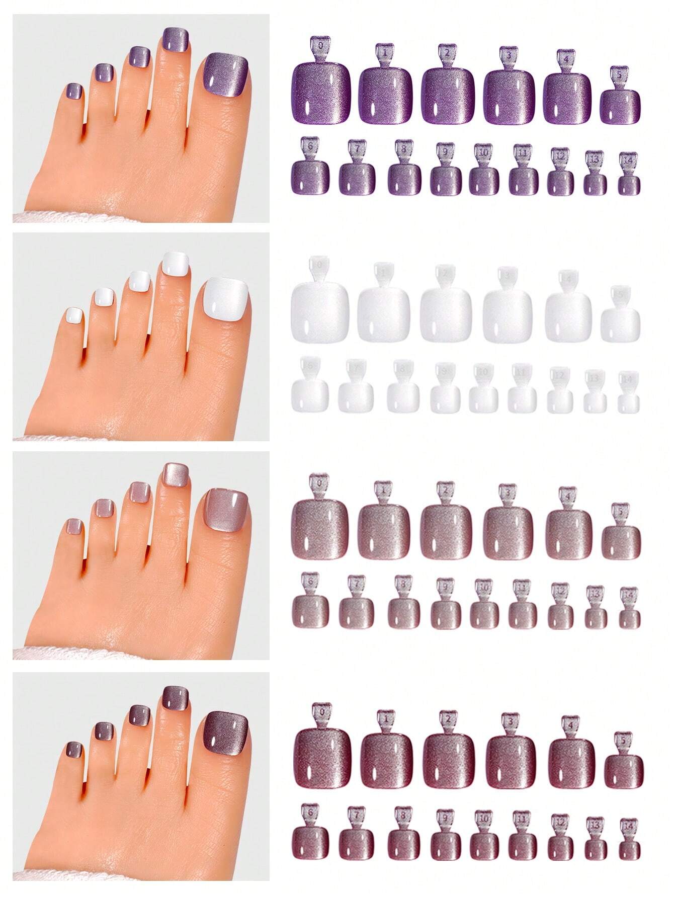 SHEIN Box Beautiful Cat Eye Toe Nail Press On Nails