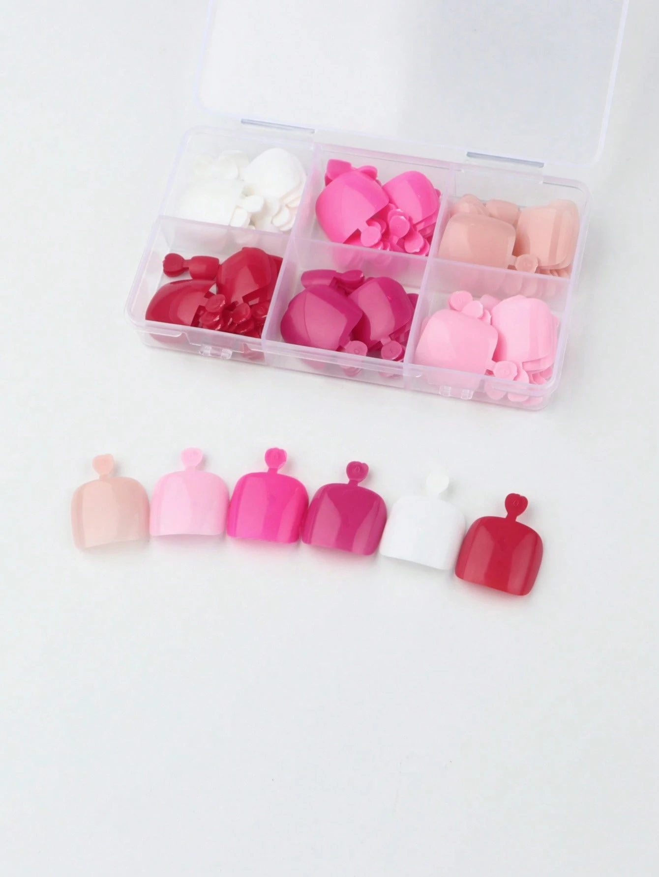 SHEIN 144 Pcs Colorful Fake Toenails, Short Square Nail