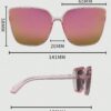 SHEIN Transparent Pink Square PC Frame Mirrored Lens Glasses