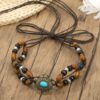 SHEIN Bohemian Style Beaded Shell Braided Headband Hair