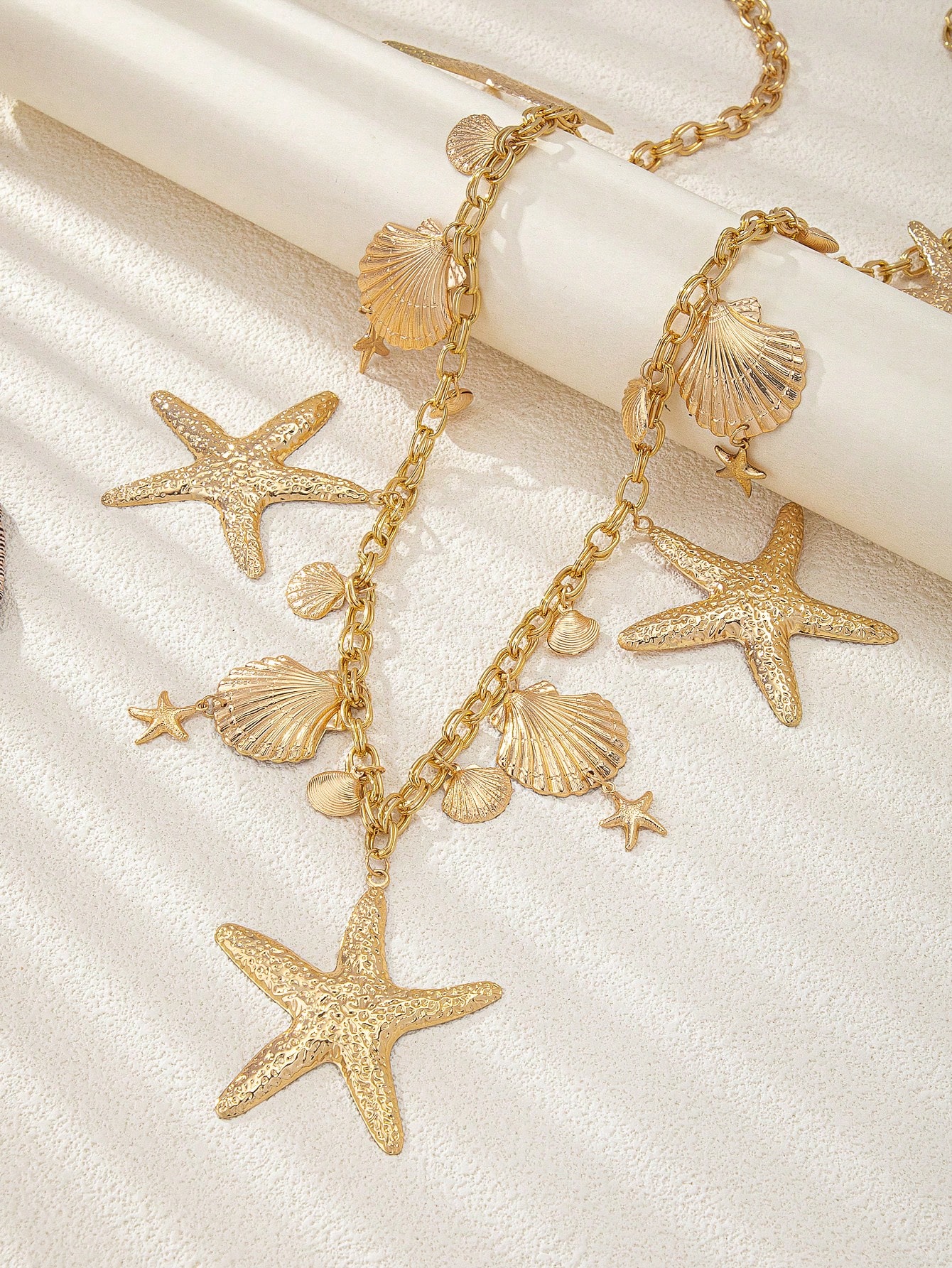 SHEIN Fashion Starfish Shell Tassel Waist Chain