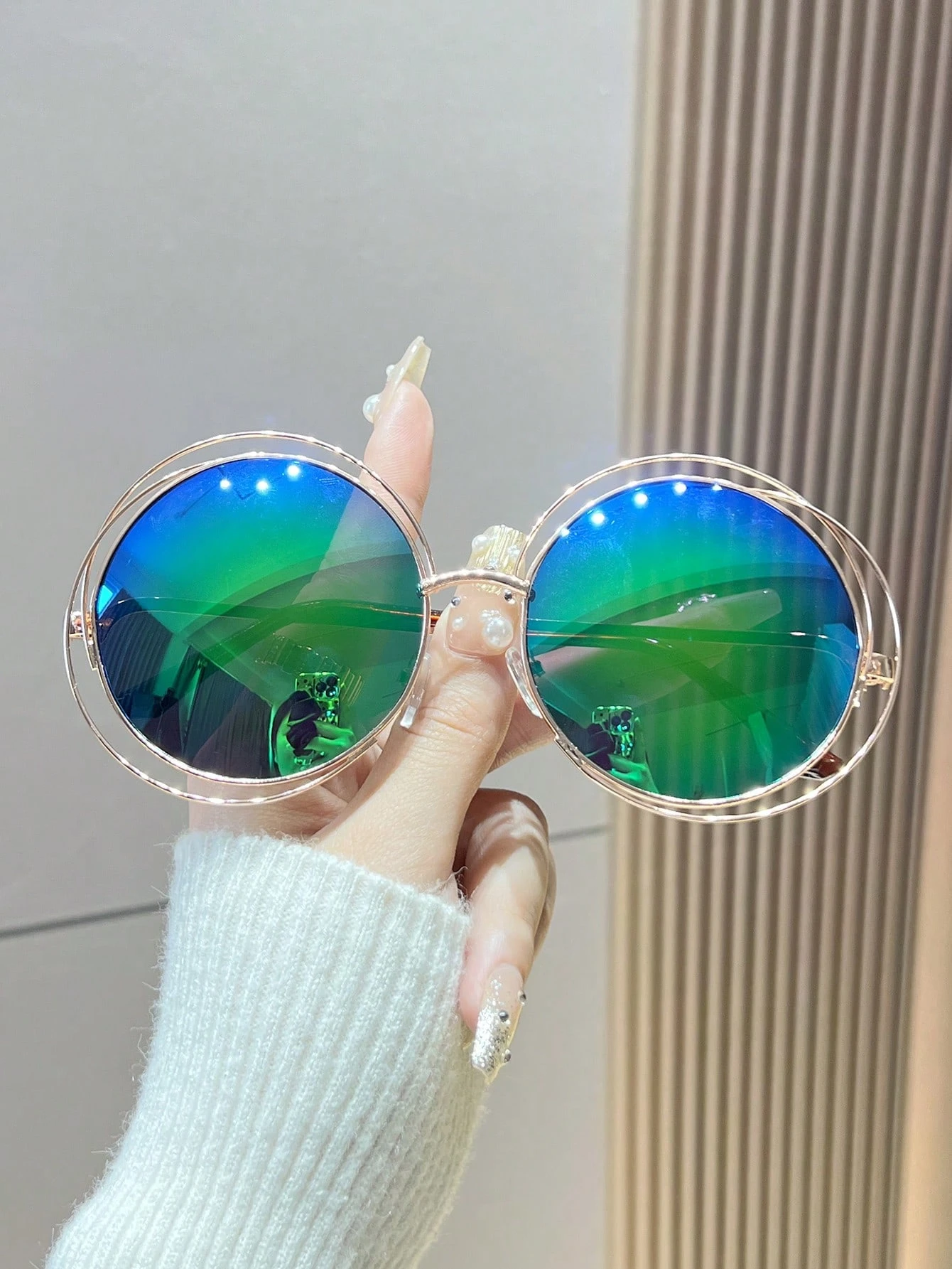 SHEIN Fashionable Oversized Round Frame Glasses