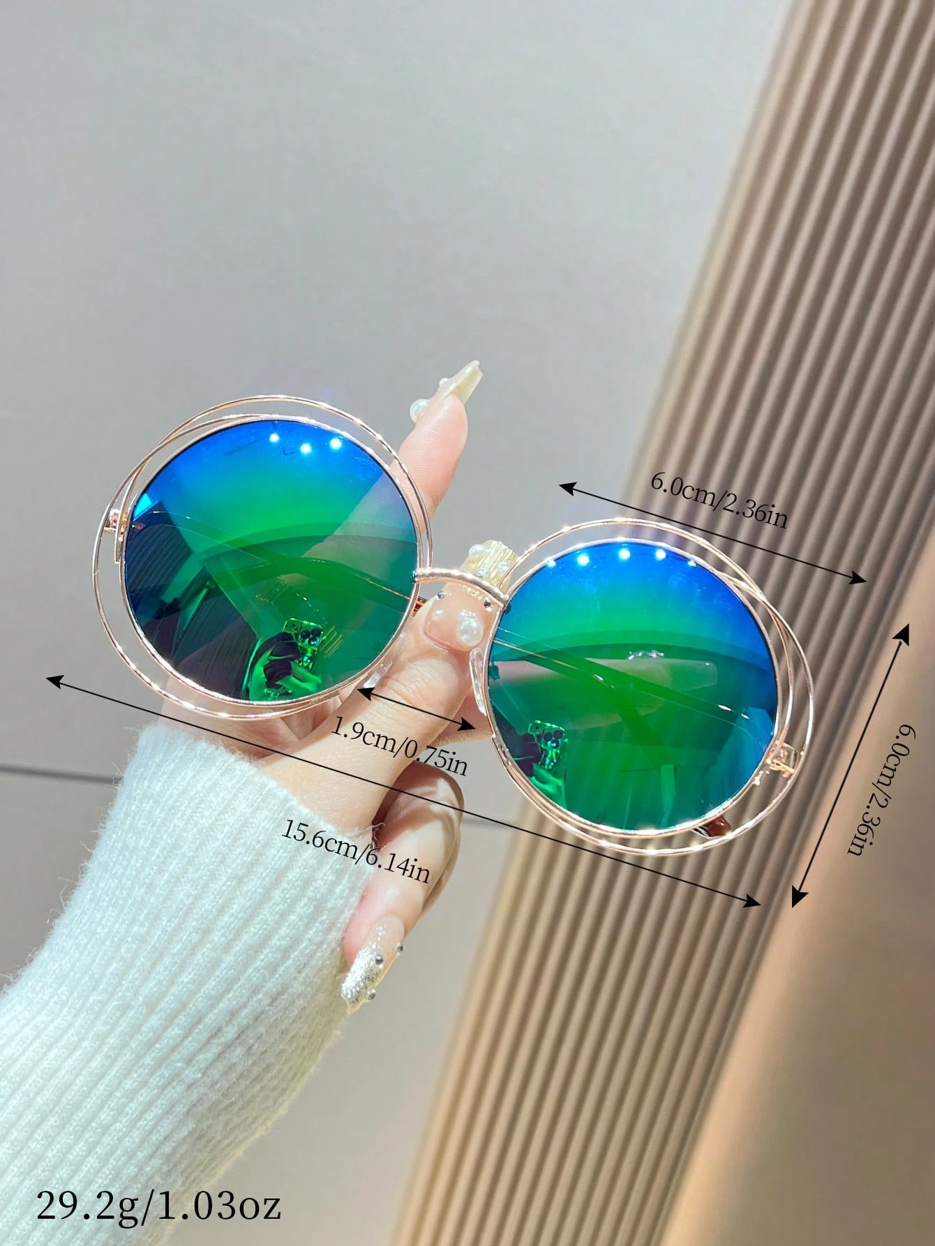 SHEIN Fashionable Oversized Round Frame Glasses