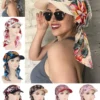 SHEIN Printed Headscarf Hat Fashionable Floral Tube Cap Curved Brim Hat
