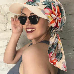 SHEIN Printed Headscarf Hat Fashionable Floral Tube Cap Curved Brim Hat