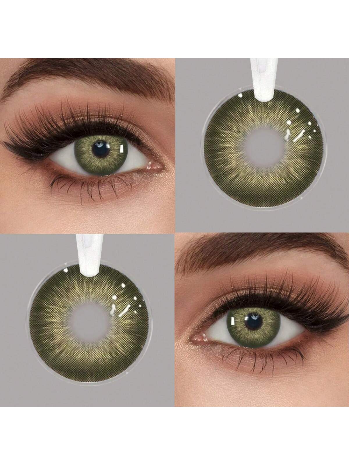 SHEIN 2 Pieces Gray Brown Color Contact Lenses