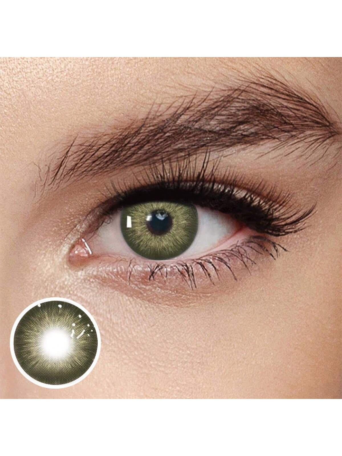 SHEIN 2 Pieces Gray Brown Color Contact Lenses