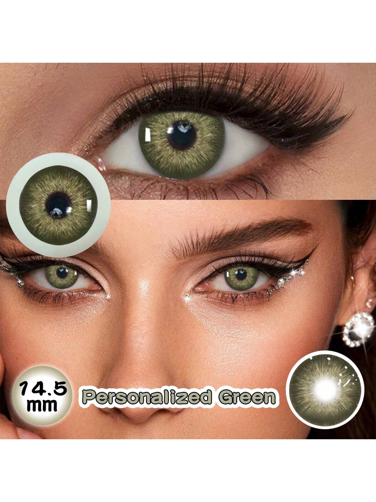 SHEIN 2 Pieces Gray Brown Color Contact Lenses