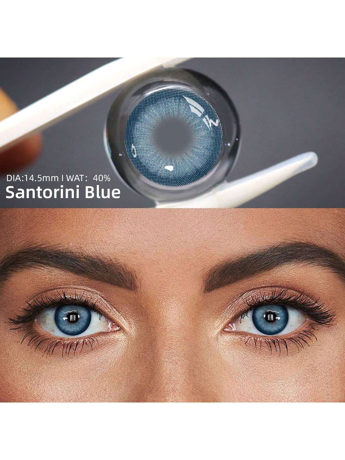 SHEIN 2 Pieces Gray Brown Color Contact Lenses