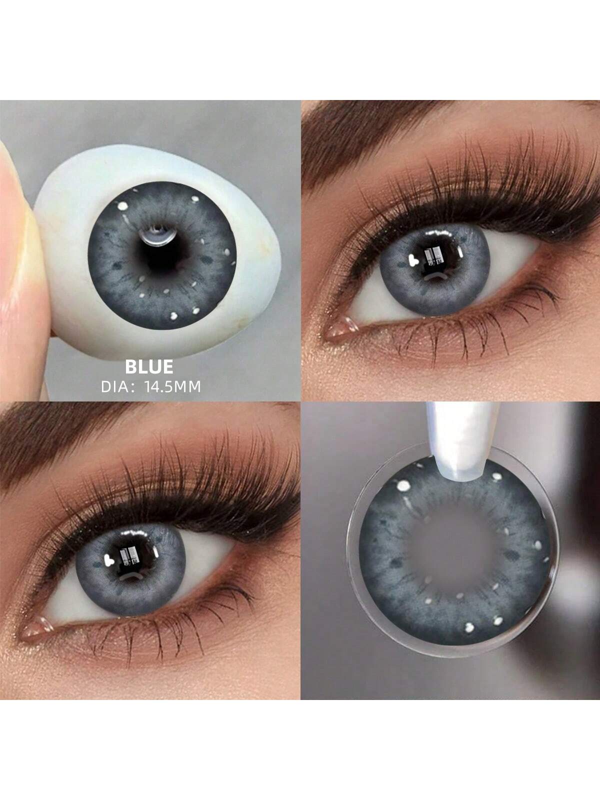 SHEIN Grayish Brown Color Soft Contact Lenses Yearly