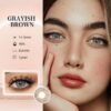 SHEIN 2pcs Grey-Brown Color Cosmetic Soft Contact Lenses