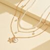 SHEIN 3pcs/Set Faux Pearl Tassel Starfish & Shell Decor Beaded Necklace Set