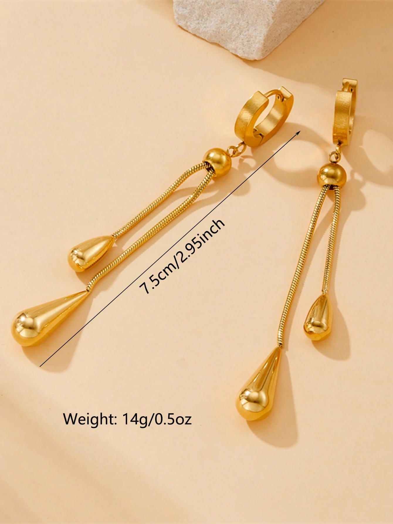 SHEIN 3pcs The New Stylish And Simple Style Adjustable Length Drop Tassel Necklace Earring Set