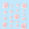 SHEIN 96 PCS /1SET- Red White Nude And French White Border Toenails Fake Toe Nails