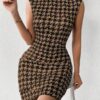 SHEIN Chiquease Women's Summer Sleeveless Bodycon Mock Neck Dress