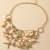 SHEIN Conch & Starfish Charm Layered Necklace