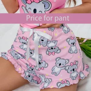 SHEIN Cute Summer Koala Print Women Sleep Bottom Shorts