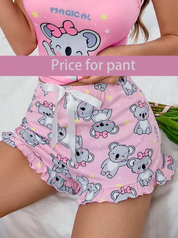 SHEIN Cute Summer Koala Print Women Sleep Bottom Shorts
