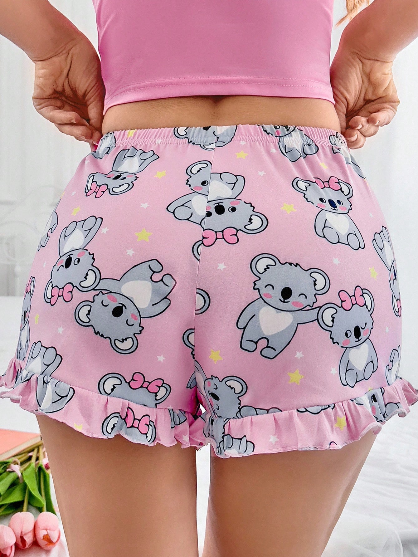 SHEIN Cute Summer Koala Print Women Sleep Bottom Shorts