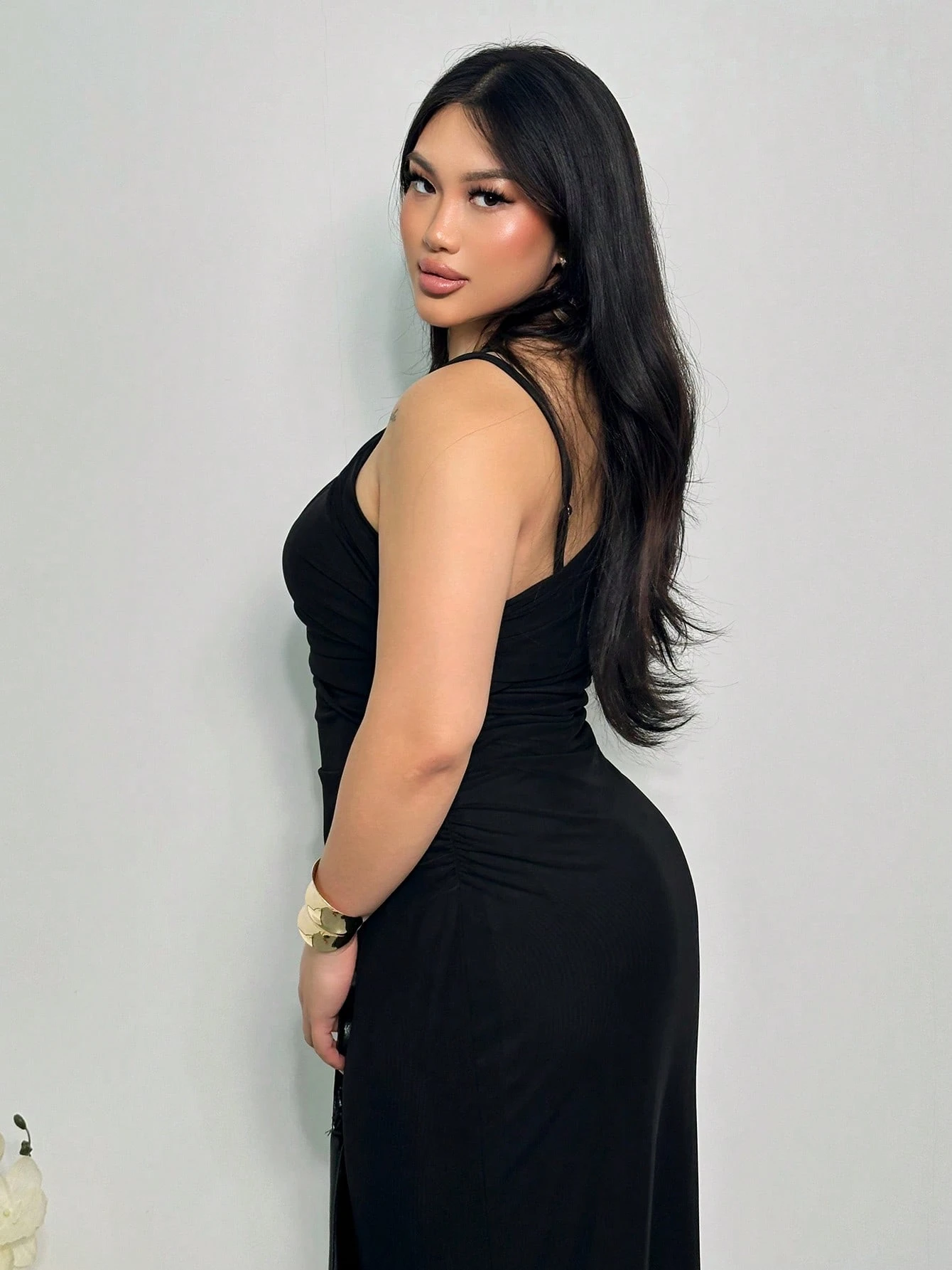 SHEIN Firerie Plus Size Elegant Minimalist Refined Romantic Bodycon Slip Dress