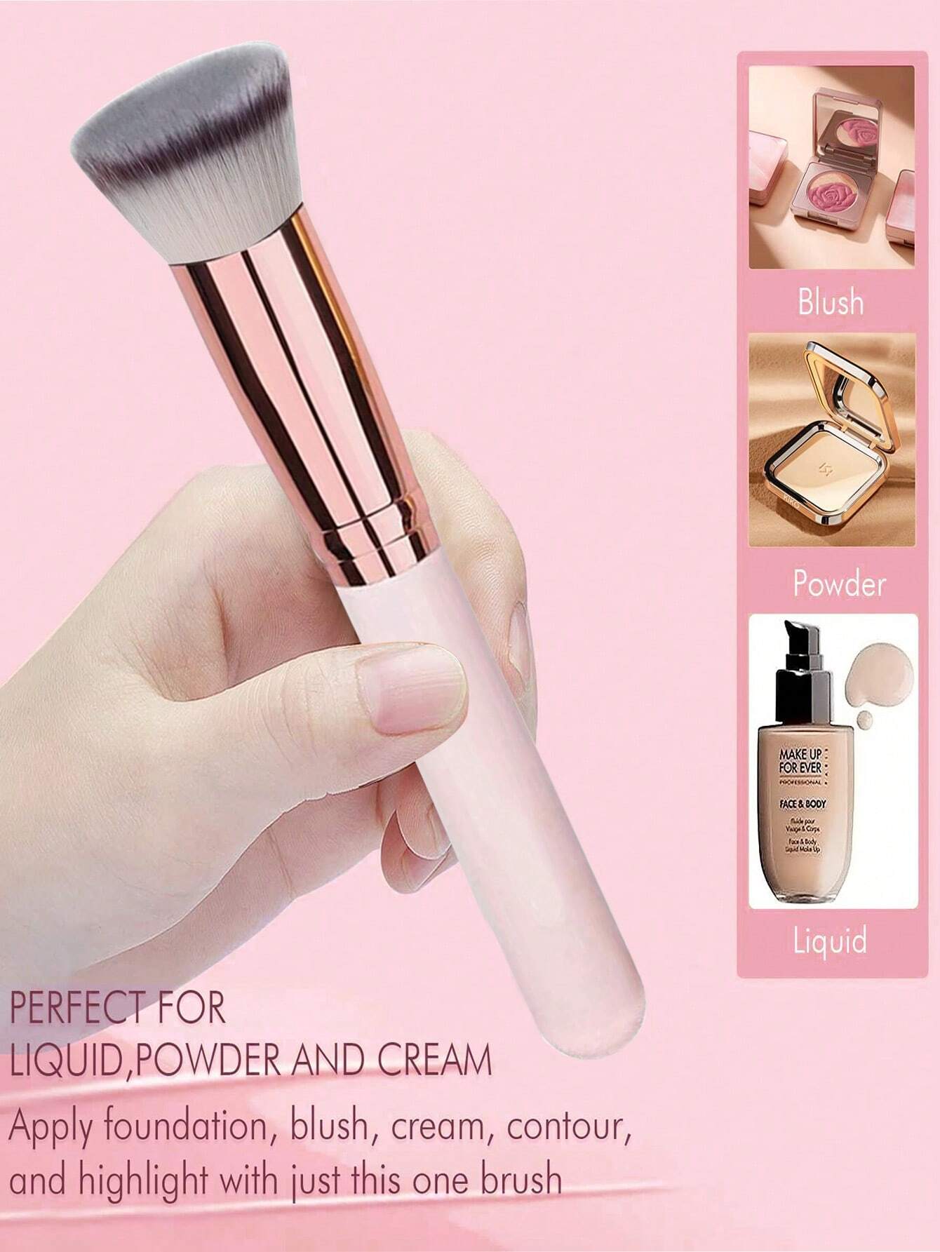 SHEIN Flat Top Foundation Brush For Mixing Liquid