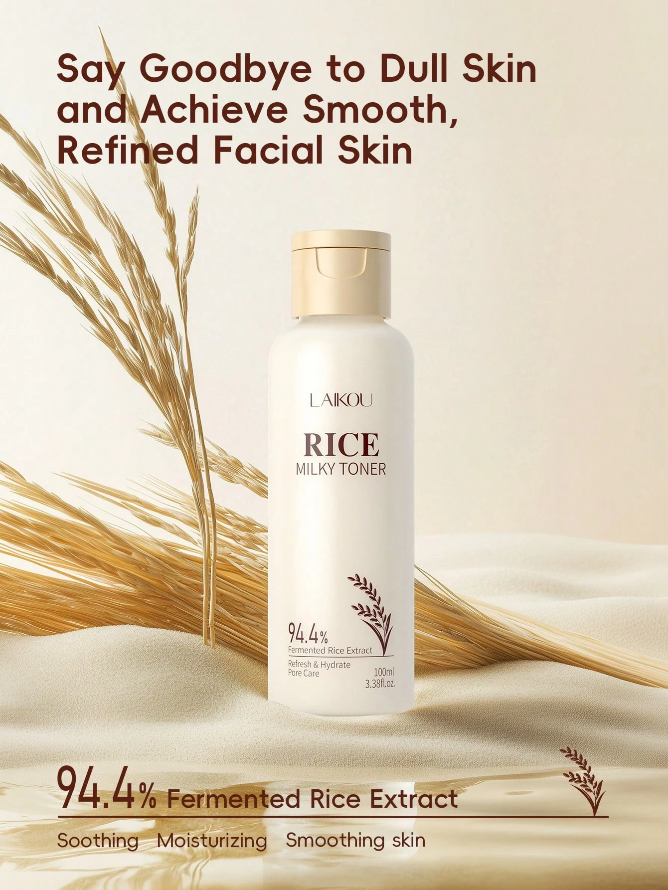 SHEIN LAIKOU 1 Pc Moisturizing LAIKOU Rice Milky Toner