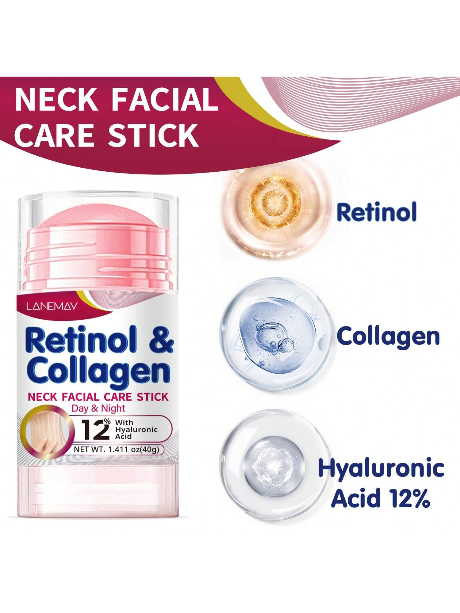 SHEIN LANEMAY Retinol & Collagen Neck Facial Care Stick