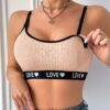SHEIN Maternity Letter & Heart Knit Nursing Bra