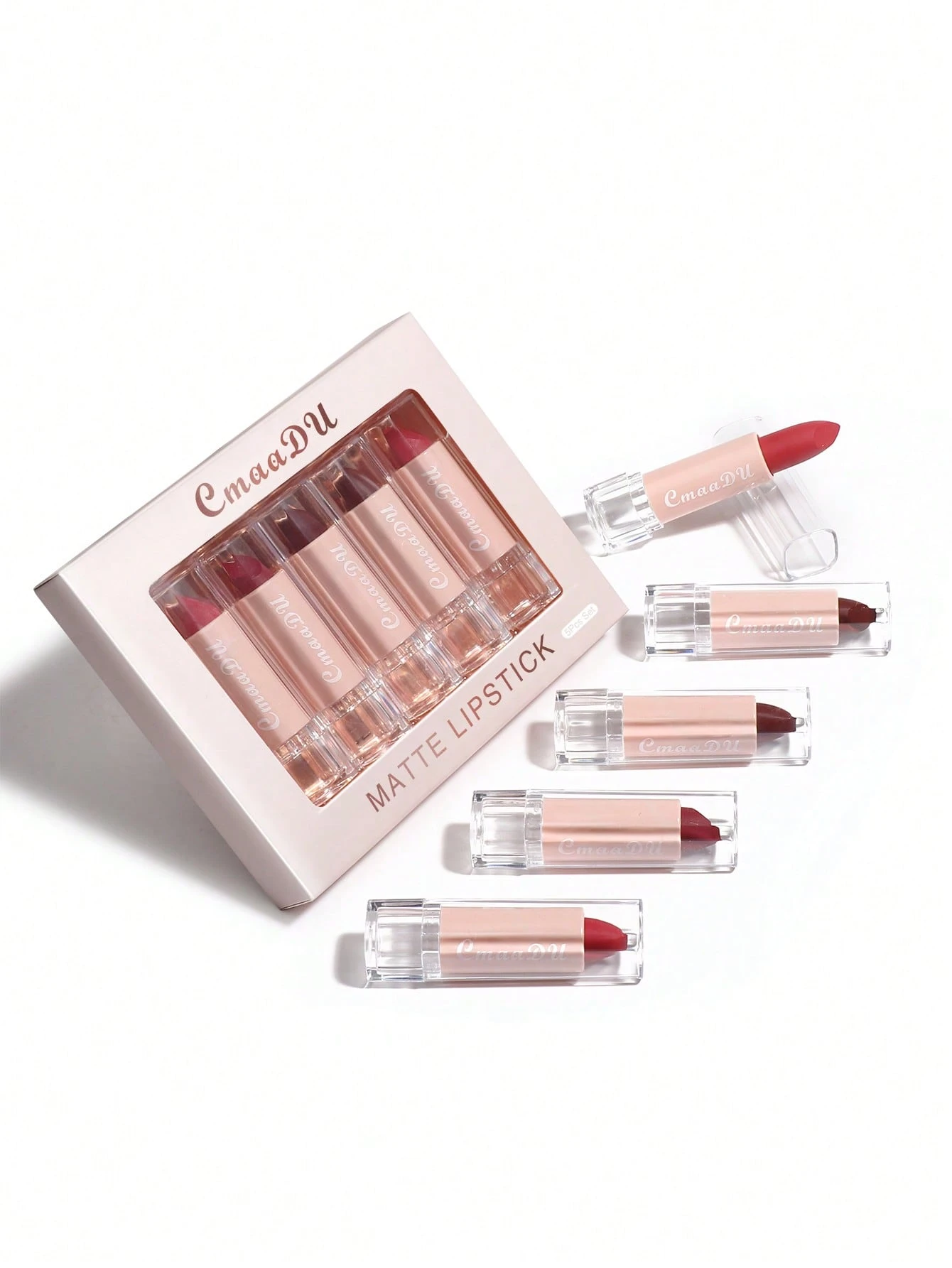 SHEIN Matte Lipstick Kit, 5Pcs Moisturizing Lipstick Kit Lipstick Makeup Set