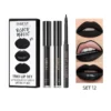 SHEIN QIBEST Trio Lip Set, 3Pcs Non-Stick Cup Long-Lasting Moisturizing Liquid Lipstick & Lip Liner