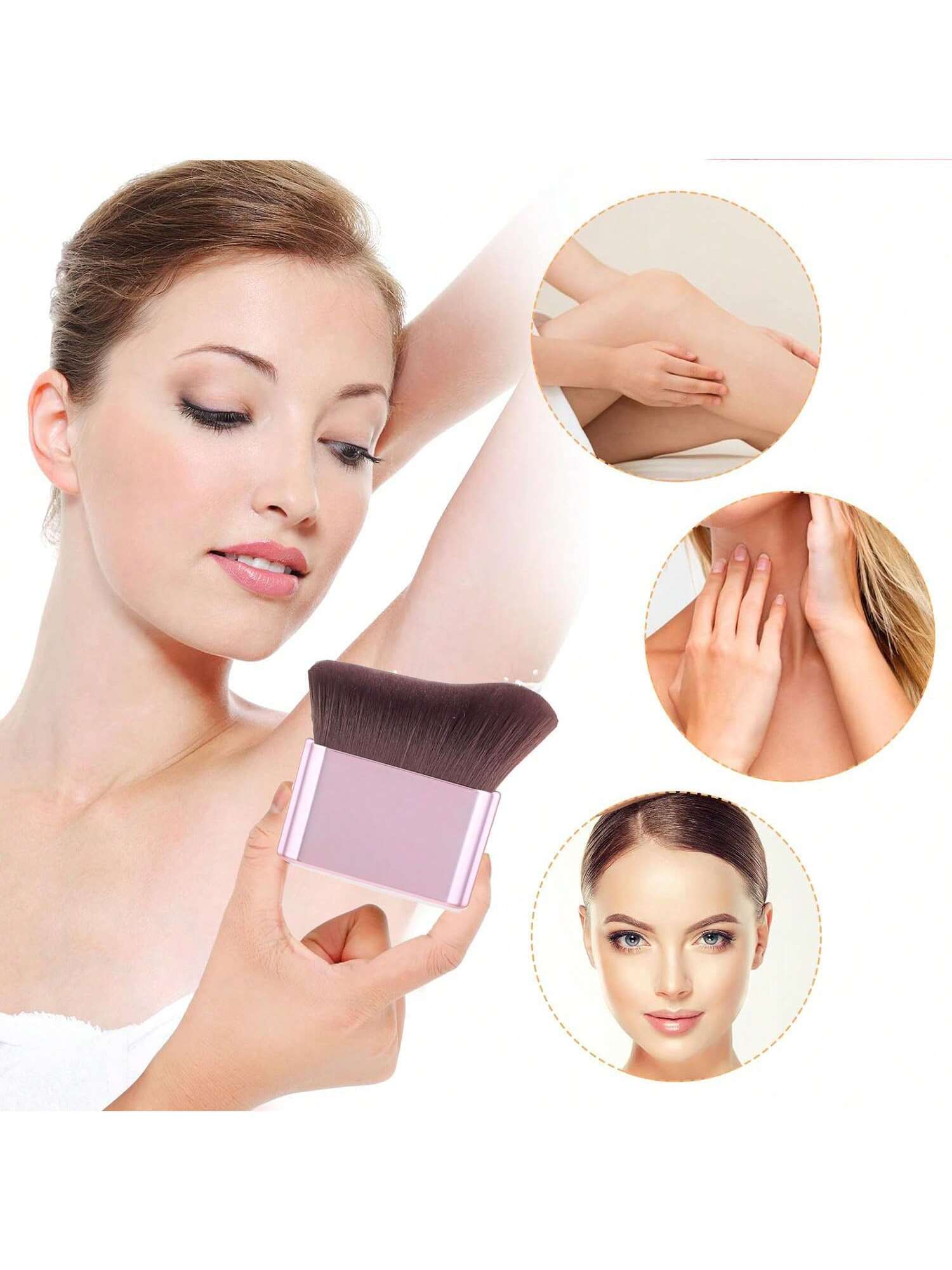 SHEIN Self Beauty Pink Rose Gold Brown Body Brush