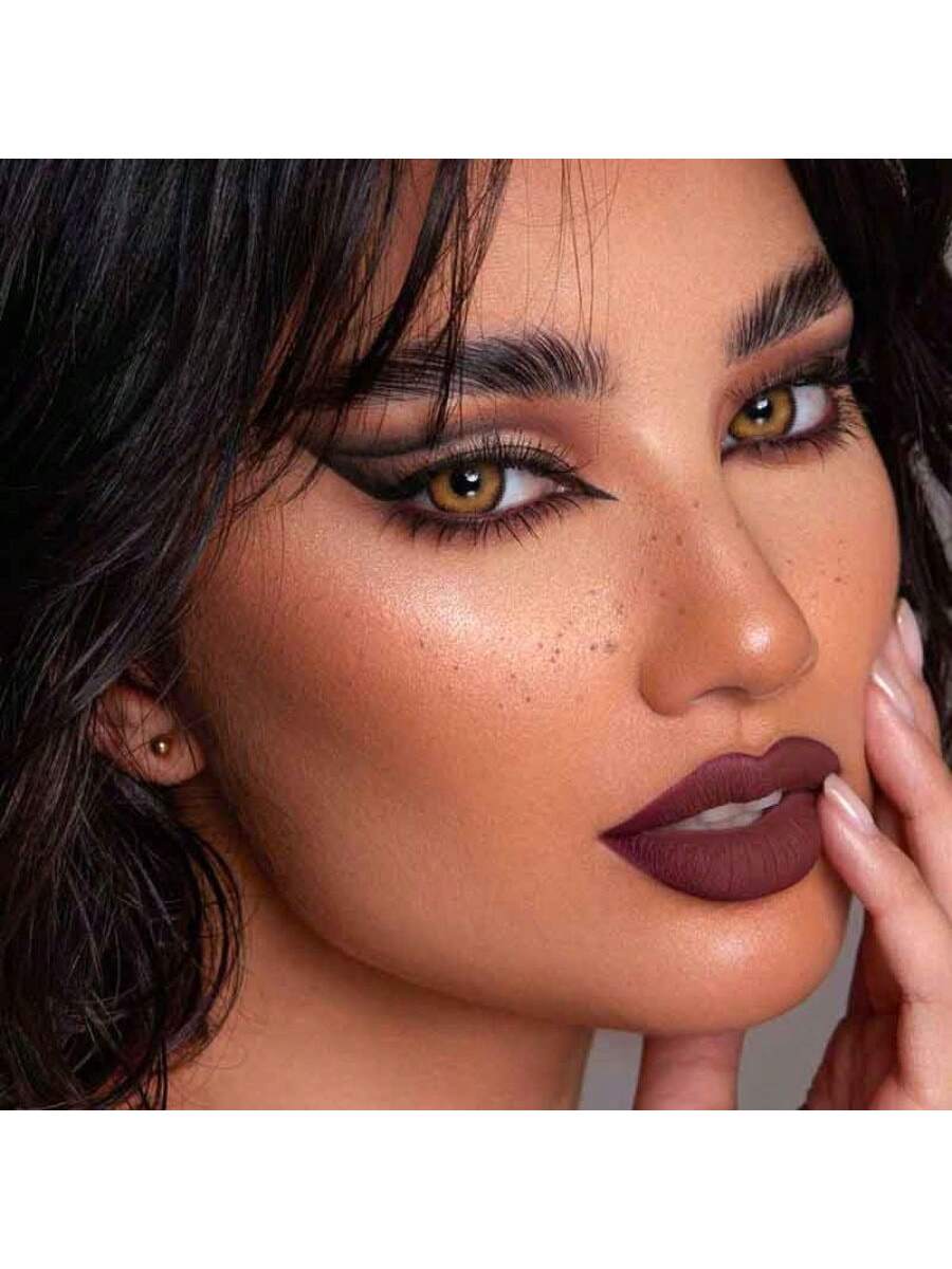 SHEIN UYAAI UYAAI 1Pair-Enlargement Natural Yearly Disposable Colored Contact Lenses