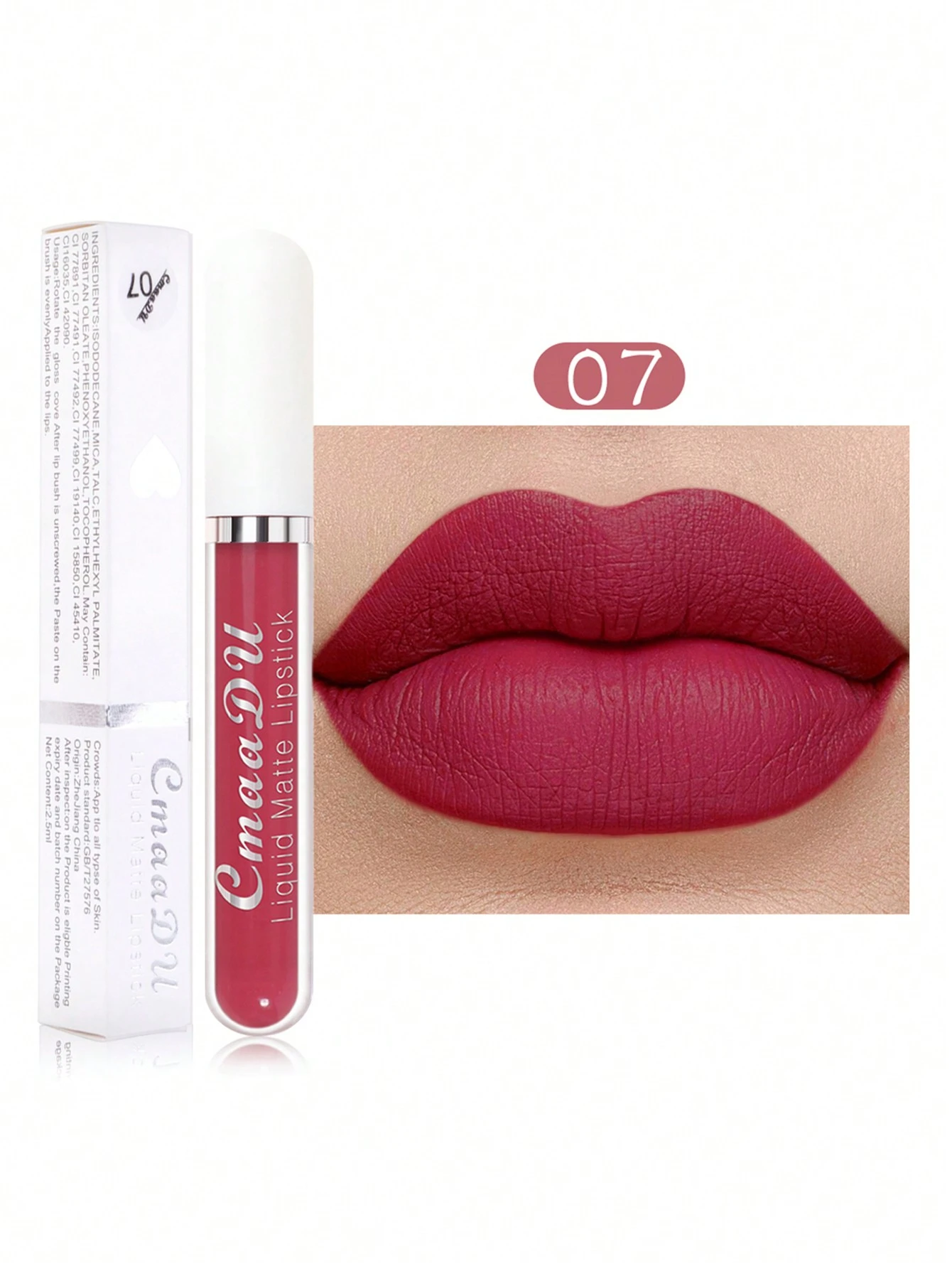 SHEIN Waterproof Long-lasting Matte Lip Gloss 07 Non-Stick Cup Lip Cream