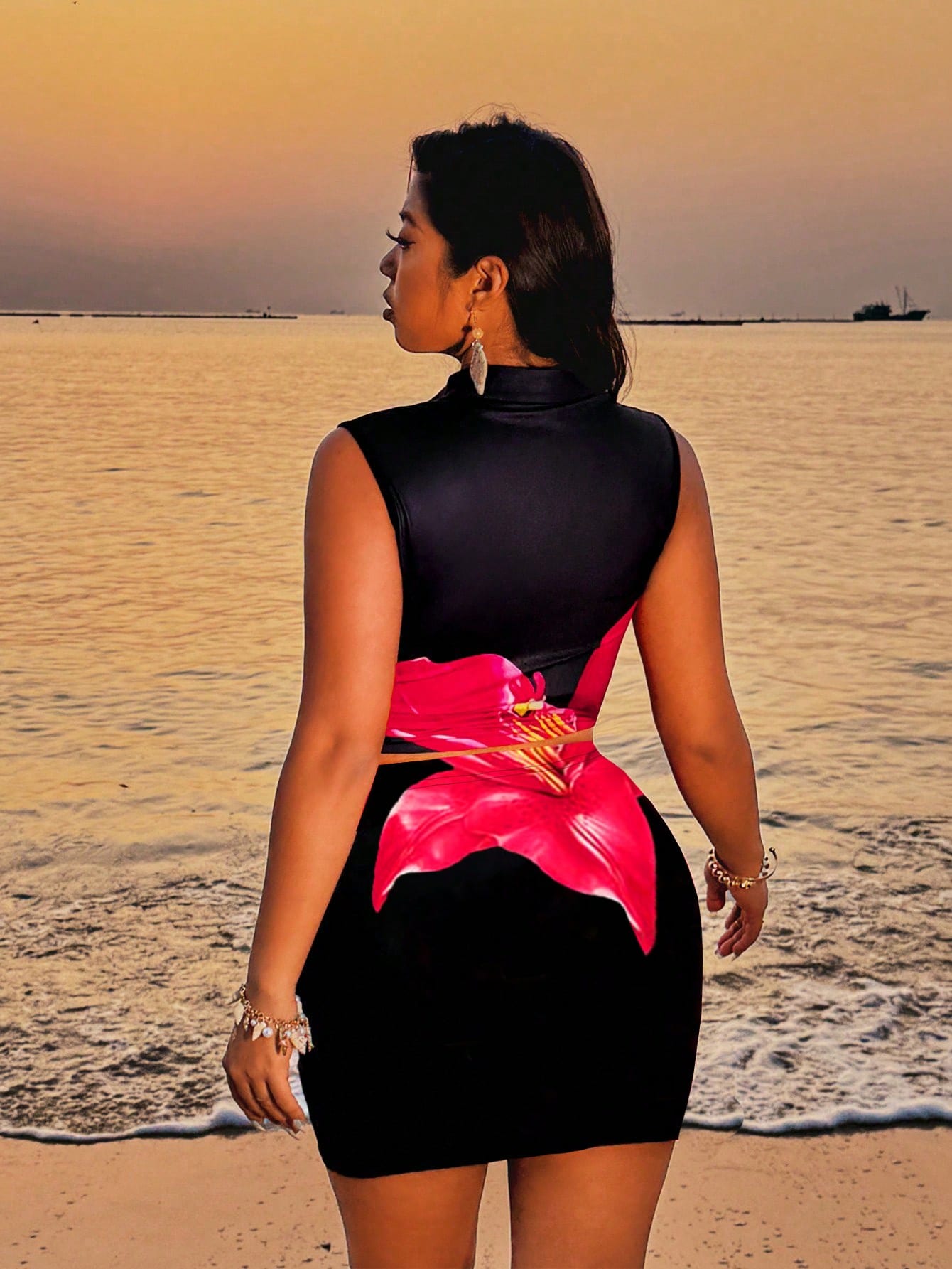 SHEIN Flirla 2pcs/Set Plus Size Sexy Sleeveless Top & Bodycon Skirt Set