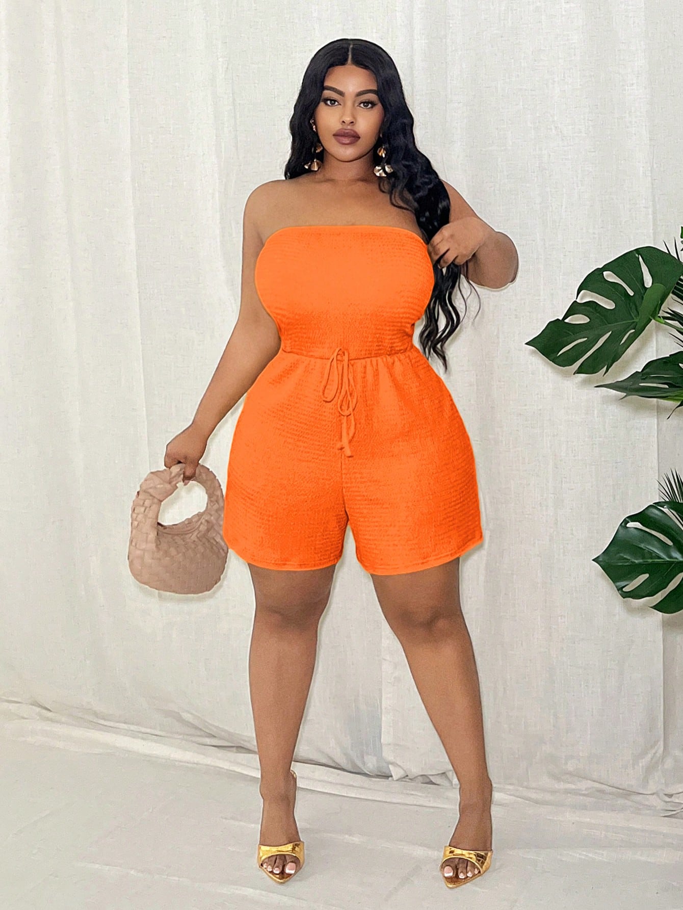 SHEIN Slaydiva Plus Size Women's Sleeveless Knit Romper