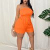SHEIN Slaydiva Plus Size Women's Sleeveless Knit Romper