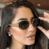 SHEIN Oval Frame Metal INS Fashion Street Style Vintage Fashion Glasses