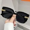 SHEIN Unisex Black Square Minimalist Sunglasses