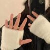 SHEIN New Mink Fleece Half Finger Gloves