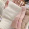 SHEIN New Mink Fleece Half Finger Gloves