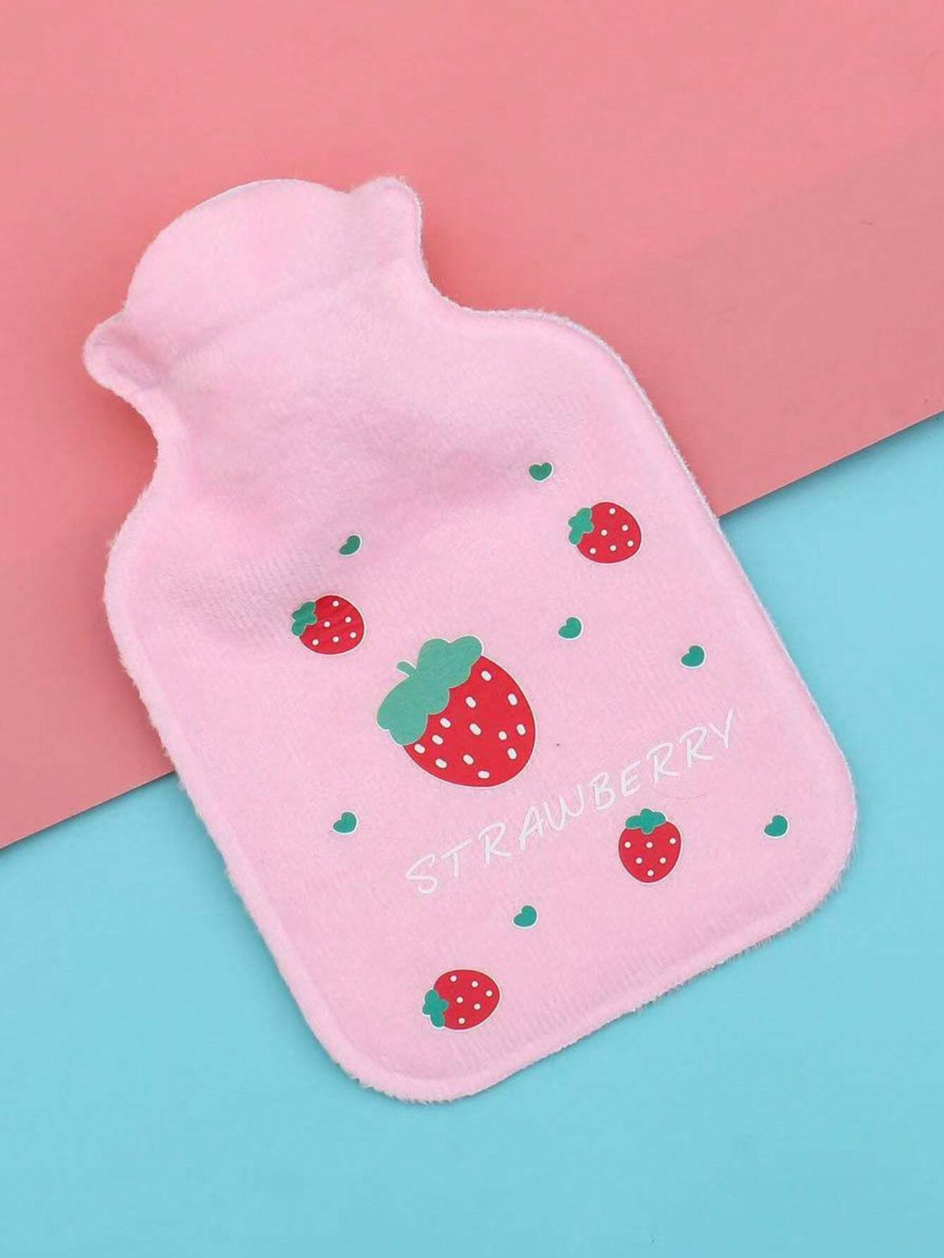 SHEIN 1pc Cute Cartoon Animal Flocked Large Capacity Hot Water Bottle
